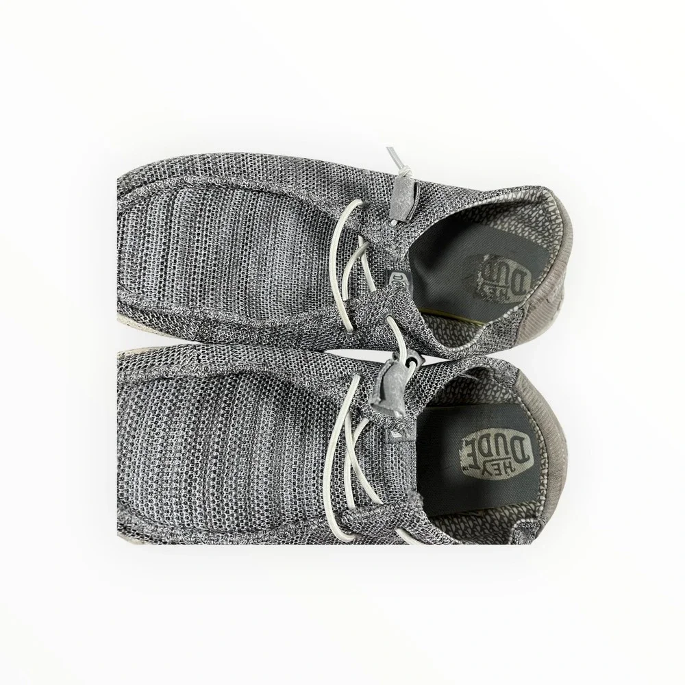 Hey Dude Wally Sox Men's Shoes Size W10 Grey Knit Slip-On Lightweight Comfort